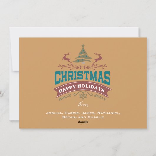 Holly Jolly Joy Kerstvakantie fotokaart Feestdagenkaart (Achterkant)