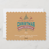 Holly Jolly Joy Kerstvakantie fotokaart Feestdagenkaart (Achterkant)