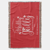 Holly Jolly Kerst Feestdagen Familienaam Deken (Voorkant Verticaal)