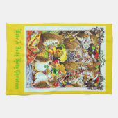 Holly Jolly Kerst Hedgehogs Theedoek (Horizontaal)