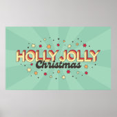 Holly jolly Kerst retro striptypografie Poster (Voorkant)