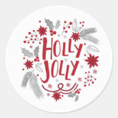 Holly Jolly  Kerst stickers (Voorkant)