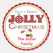 Holly Jolly Kerst stickers Labels (Voorkant)