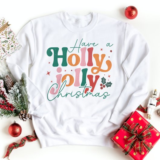 Holly Jolly Kerst Sweatshirt Vakantie Seizoen