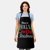 Holly Jolly KerstBlack Red White Festive Schort (Gedragen)