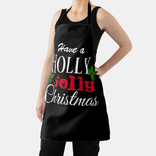 Holly Jolly KerstBlack Red White Festive Schort (Insitu)