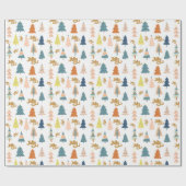 Holly Jolly Kerstboom Kleurrijke Yule Cadeaupapier (Vlak)