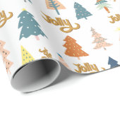 Holly Jolly Kerstboom Kleurrijke Yule Cadeaupapier (Rol Hoek)
