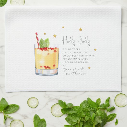 Holly Jolly kerstcocktail Recipe Theedoek (Gevouwen)