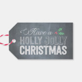 Holly Jolly Kerstfeestdag Gift Labels Cadeaulabel (Achterkant Horizontaal)