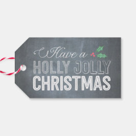 Holly Jolly Kerstfeestdag Gift Labels Cadeaulabel