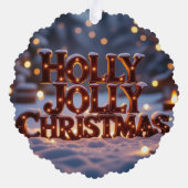 Holly Jolly Kerstfeestdag Ornament Kaart (Achterkant)