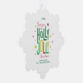 Holly Jolly Kerstfeestdag Ornament Kaart (Rechts)
