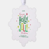 Holly Jolly Kerstfeestdag Ornament Kaart (Links)