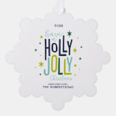 Holly Jolly Kerstfeestdag Ornament Kaart (Voorkant)