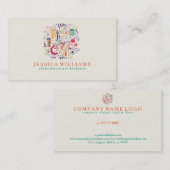 Holly Jolly kerstfeestontwerper Visitekaartje (Voorkant / Achterkant)