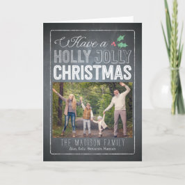 Holly Jolly Kerstfoto Wenskaarten Feestdagen Kaart