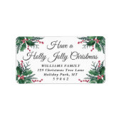 Holly Jolly KerstGreenery Return Address Etiket (Voorkant)