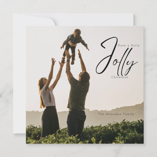 Holly Jolly-kerstkaart Feestdagenkaart (Voorkant)