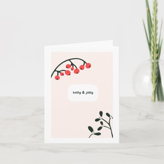 Holly Jolly-kerstkaart Kaart (Voorkant)