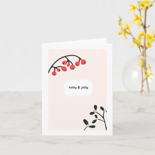Holly Jolly-kerstkaart Kaart (Gele Bloem)