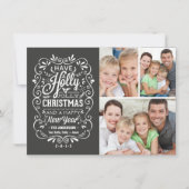 Holly Jolly-kerstkbordfotocollage Feestdagenkaart (Voorkant)