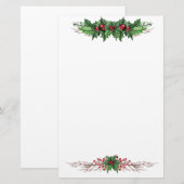 Holly Jolly Kerstmis Briefpapier (Voorkant / Achterkant)