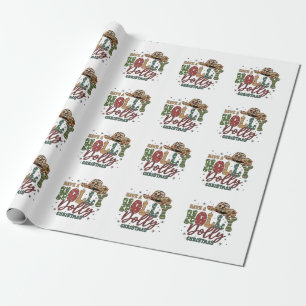 Holly Jolly Kerstmis Cadeaupapier
