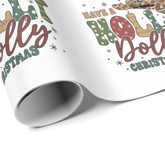 Holly Jolly Kerstmis Cadeaupapier (Rol Hoek)
