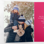 Holly Jolly Kerstmis Familie Foto Drieluik Wenskaart (Binnenzijde eerst)