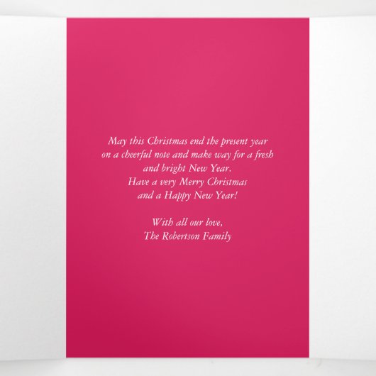 Holly Jolly Kerstmis Familie Foto Drieluik Wenskaart (Binnenkant midden)