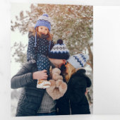 Holly Jolly Kerstmis Familie Foto Drieluik Wenskaart (Binnenzijde eerst)