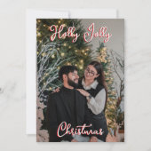 Holly Jolly Kerstmis Familie Portret en brief Feestdagenkaart (Voorkant)