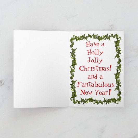 Holly Jolly Kerstmis Feestdagen Kaart (Binnen)