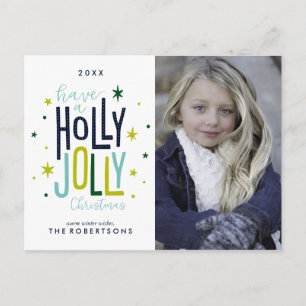 Holly Jolly Kerstmis Feestdagenkaart