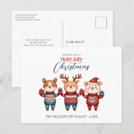 Holly Jolly Kerstmis Feestdagenkaart