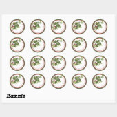 Holly Jolly Kerstmis Franse hulst met bessen Ronde Sticker (Vel)