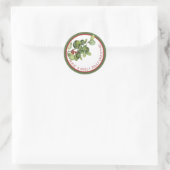 Holly Jolly Kerstmis Franse hulst met bessen Ronde Sticker (Tas)