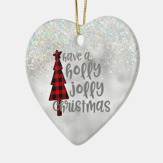 Holly Jolly Kerstmis Keramisch Ornament (Links)