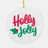 Holly Jolly Kerstmis Keramisch Ornament (Achterkant)
