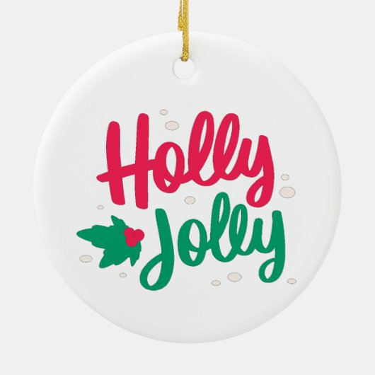 Holly Jolly Kerstmis Keramisch Ornament (Achterkant)