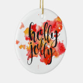 Holly Jolly Kerstmis Keramisch Ornament (Rechts)