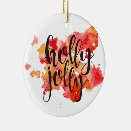 Holly Jolly Kerstmis Keramisch Ornament (Rechts)