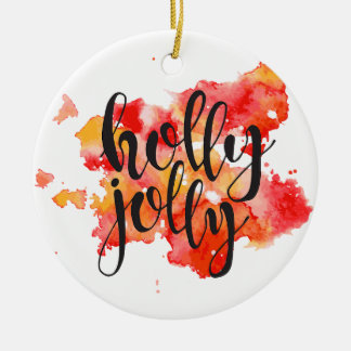 Holly Jolly Kerstmis Keramisch Ornament