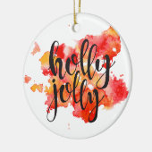 Holly Jolly Kerstmis Keramisch Ornament (Links)