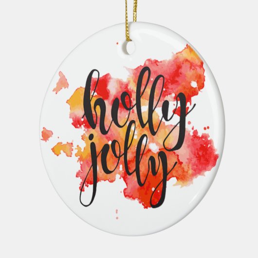 Holly Jolly Kerstmis Keramisch Ornament (Links)