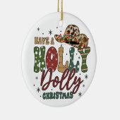 Holly Jolly Kerstmis Keramisch Ornament (Rechts)