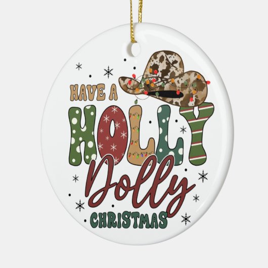 Holly Jolly Kerstmis Keramisch Ornament (Links)