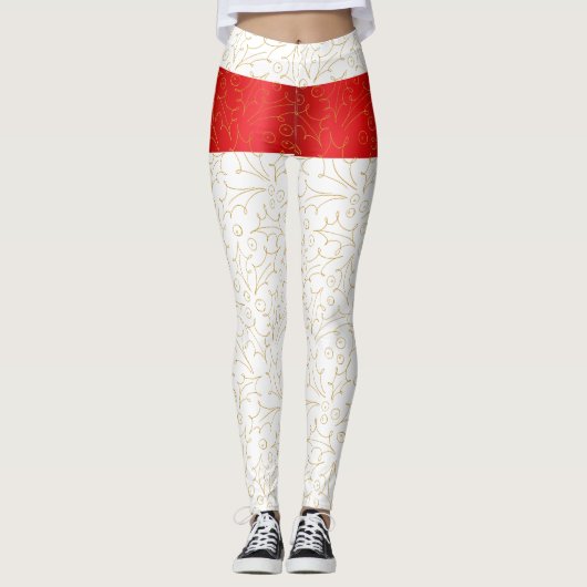 Holly Jolly Kerstmis Leggings (Voorkant)