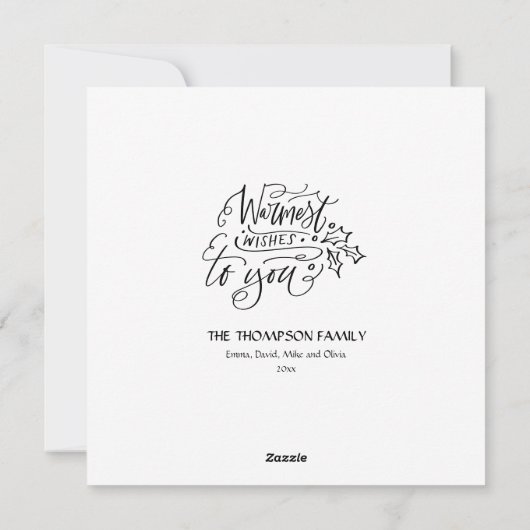 Holly Jolly Kerstmis | Modern Script Square Feestdagenkaart (Achterkant)